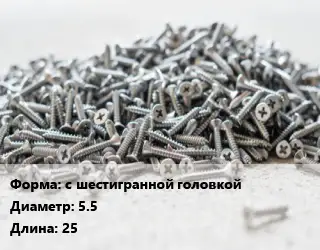 Шуруп с шестигранной головкой 5.5х25